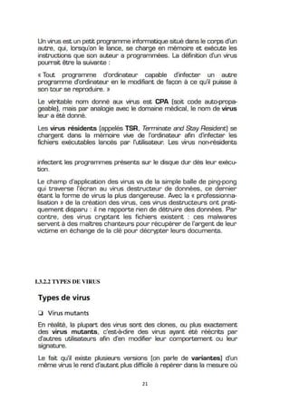 21
I.3.2.2 TYPES DE VIRUS
 