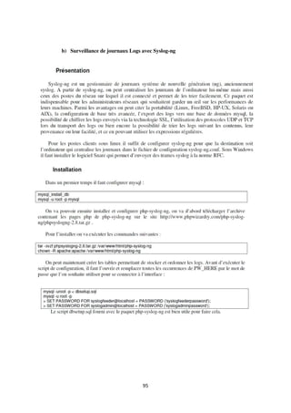 95
b) Surveillance de journaux Logs avec Syslog-ng
 