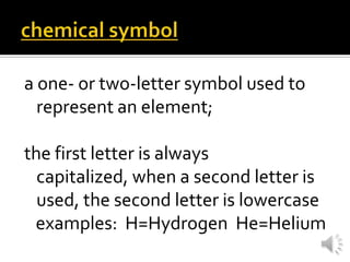 Notes elements and atoms narrated | PPTX