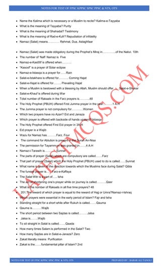 Notes for general ability syllabus ppsc nts css | PDF