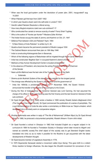 Notes for general ability syllabus ppsc nts css | PDF