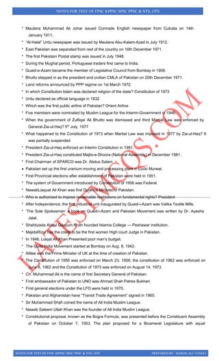 Notes for general ability syllabus ppsc nts css | PDF