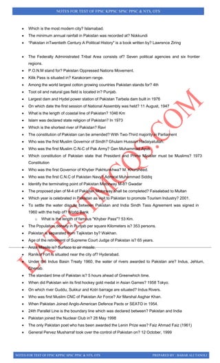 Notes for general ability syllabus ppsc nts css | PDF