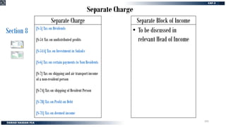 Separate Charge
Separate Charge Separate Block of Income
Section 8 [S-5] Tax on Dividends
[S-5A Tax on undistributed profits
[S-5AA] Tax on Investment in Sukuks
[S-6] Tax on certain payments to Non Residents
[S-7] Tax on shipping and air transport income
of a non-resident person
[S-7A] Tax on shipping of Resident Person
[S-7B] Tax on Profit on Debt
[S-7E] Tax on deemed income
• To be discussed in
relevant Head of Income
205
 