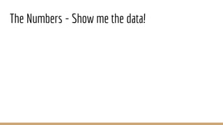 The Numbers - Show me the data!
 