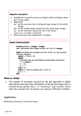 [Type text]
Applications:
Reducing a fraction to its lowest terms.
 