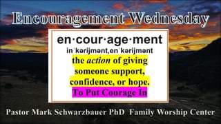 Pastor Mark Schwarzbauer PhD Family Worship Center
 