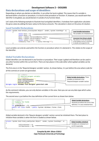 Notes how to work with variables, constants and do calculations | PDF ...