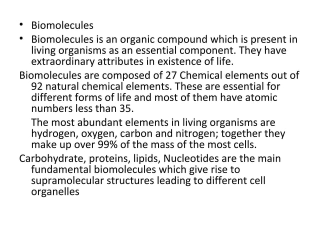 Notes introduction to biochemistry | PPT