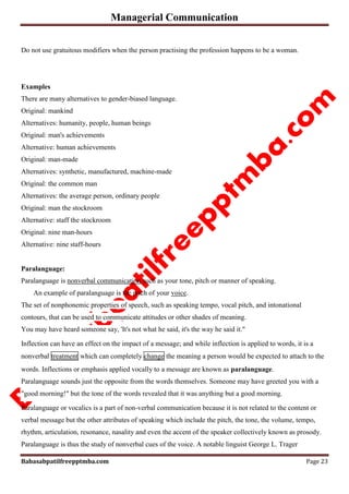 Managerial Communication
Babasabpatilfreepptmba.com Page 23
Do not use gratuitous modifiers when the person practising the...
