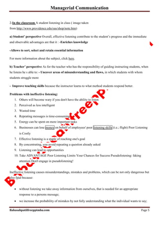 Managerial Communication
Babasabpatilfreepptmba.com Page 5
2-In the classroom A student listening in class ( image taken
f...