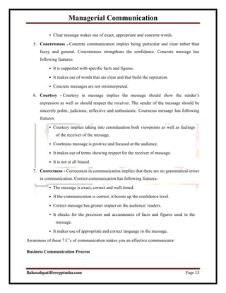 Notes managerial communication part 1  mba 1st sem by babasab patil (karrisatte) Slide 13
