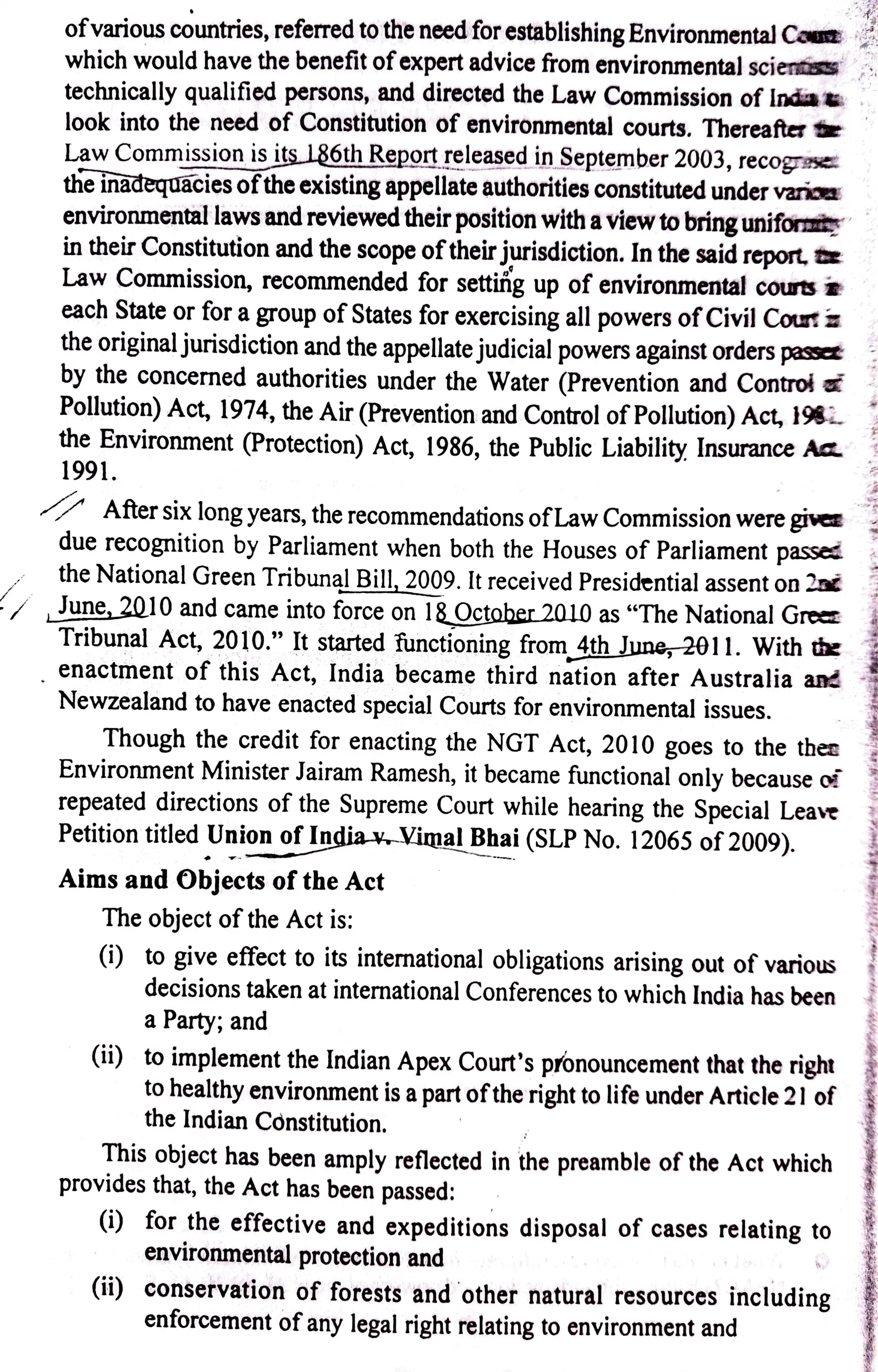 Notes on National Green Tribunal, Environmental laws | PPT - Environmental Discrimination Law