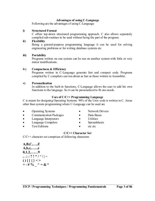 Notes of programming