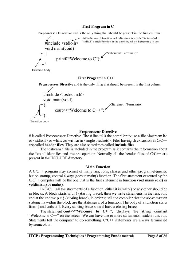 Notes of programming