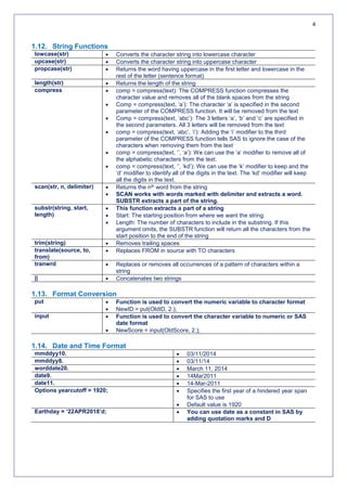 Complete Study Notes of SAS for Interviews | PDF