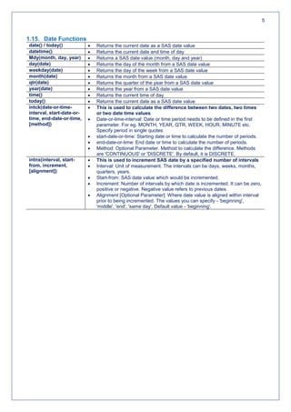 Complete Study Notes of SAS for Interviews | PDF