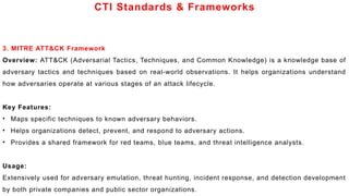 Cyber Threat Intelligence, CTI Lifecycle and CTI Framework | PPTX