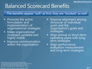 Beneficial Outcomes




            The benefits appear “soft” at first, they are “booked” as well




Allan R. Bailey, Chee W. Chow, and Kamal M. Haddad,
"Continuous Improvement in Business Education: Insights from the
For-Profit Sector and Business School Deans," Journal of
Education for Business, January-February 1999, pp. 165-181
                                                                                70/104
 