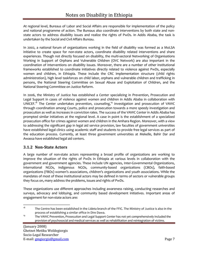 Notes on disability in ethiopia january 2008 PDF
