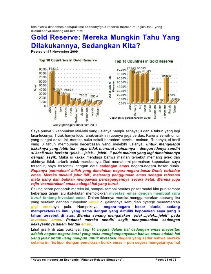 Notes on indonesian economic / finance-related situations