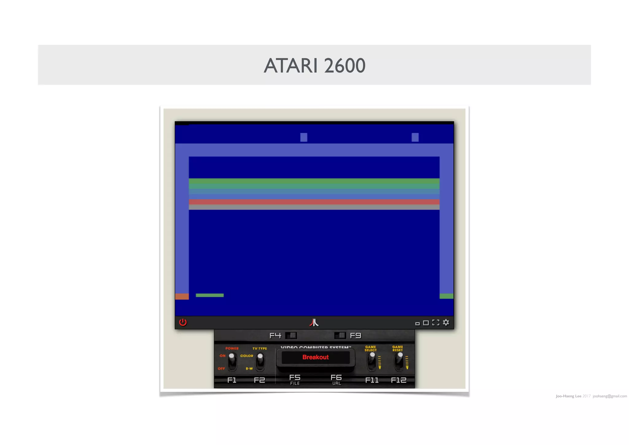 Joo-Haeng Lee 2017 joohaeng@gmail.com
ATARI 2600
 