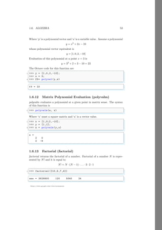 Notes for GNU Octave - Numerical Programming - for Students 01 of 02 by ...
