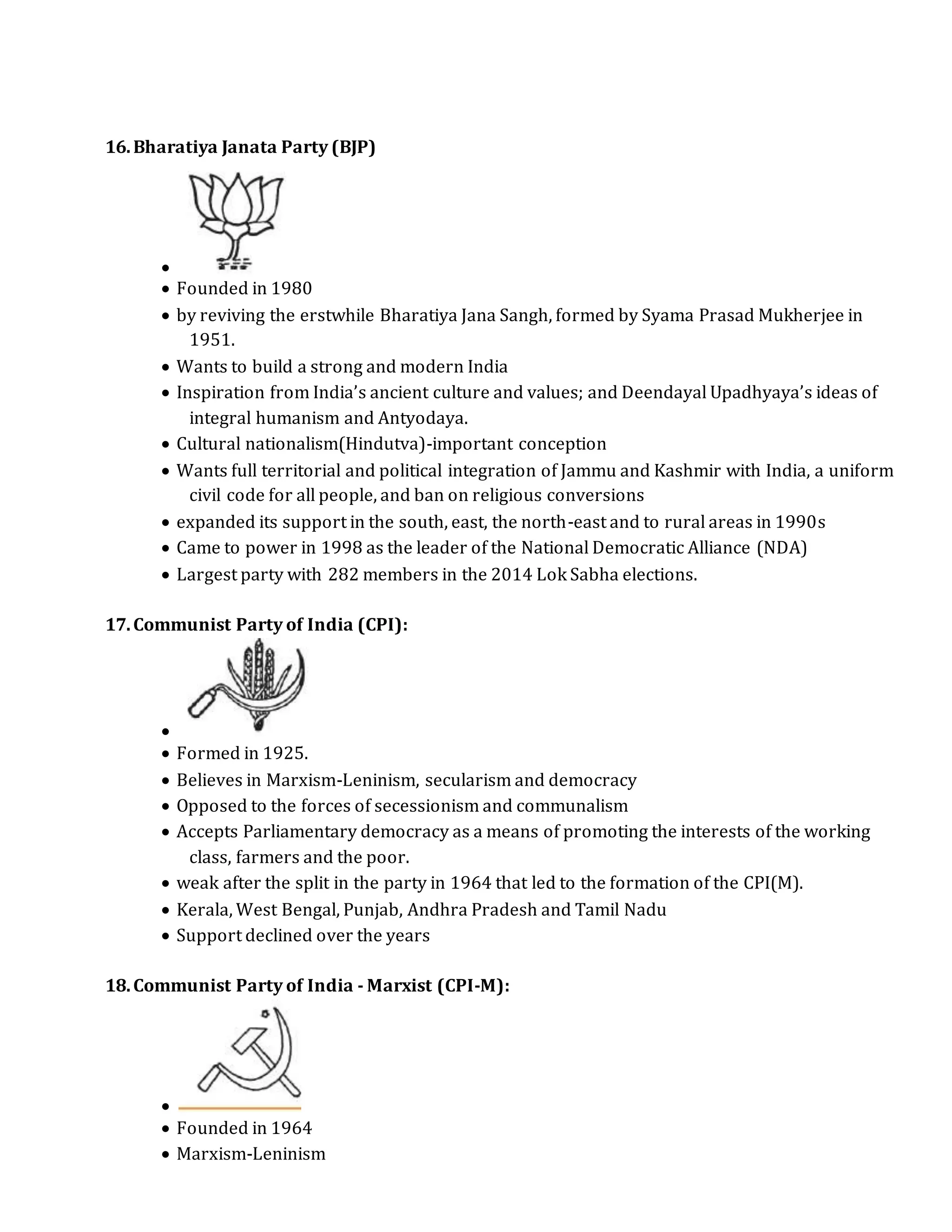 Political Parties Grade 10