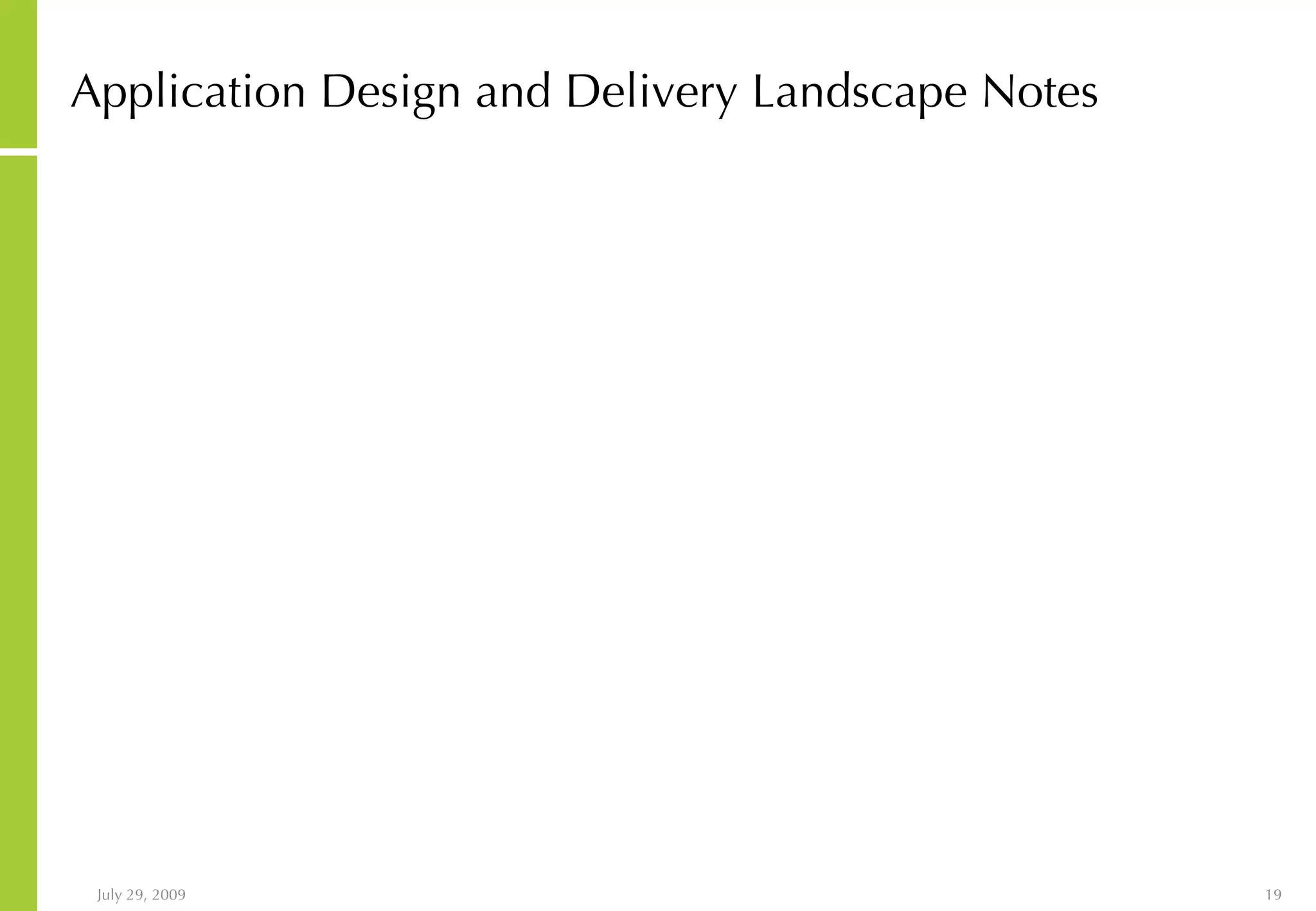 Application Design and Delivery Landscape Notes 