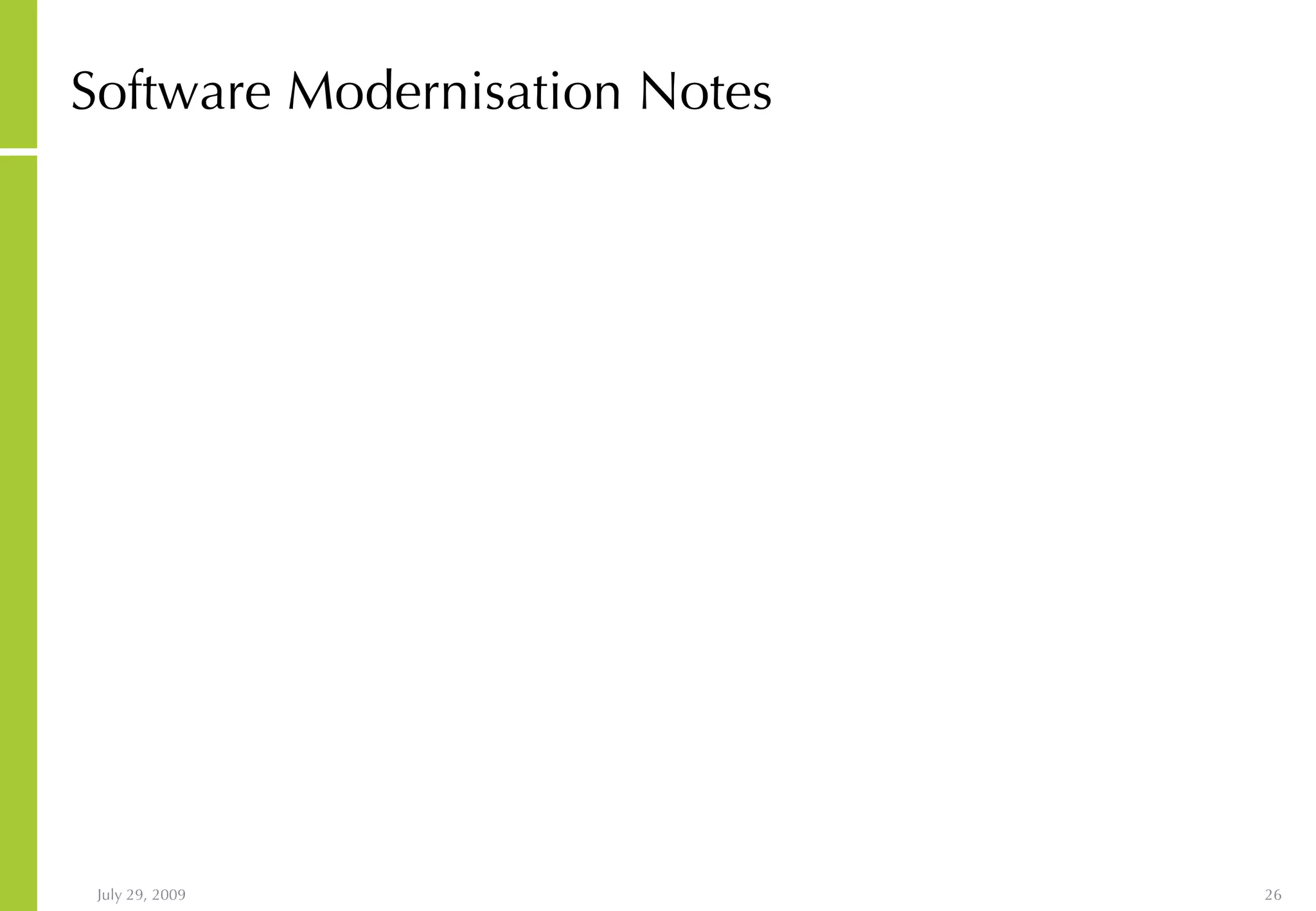 Software Modernisation Notes 