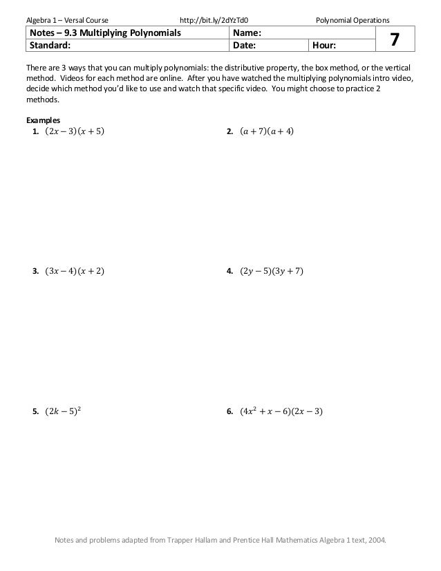 Polynomial Operations