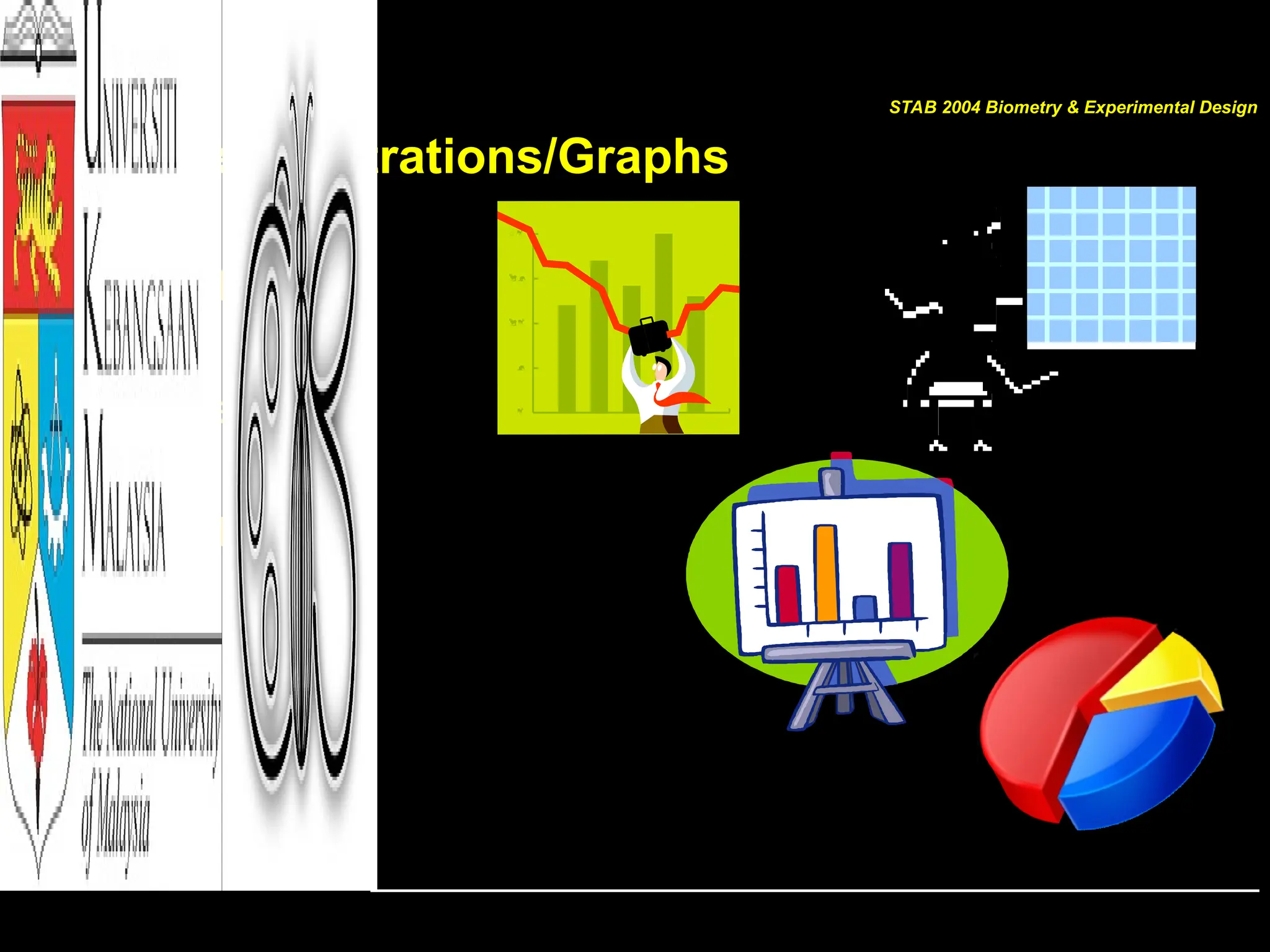 Other Illustrations/Graphs
• Graphs
• Tables
• Charts
• Plots
STAB 2004 Biometry & Experimental Design
 