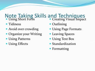 Notes taking skills | PPT