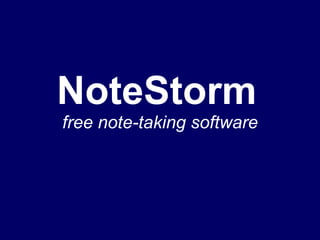 NoteStorm   free note-taking software 