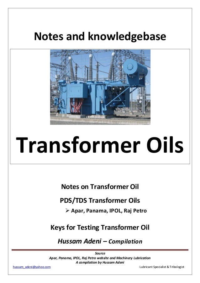 Transformer Oil Grade Chart