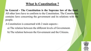 Detailed UNIT 1 NOTES OF CONSTITUTION OF INDIA | PDF