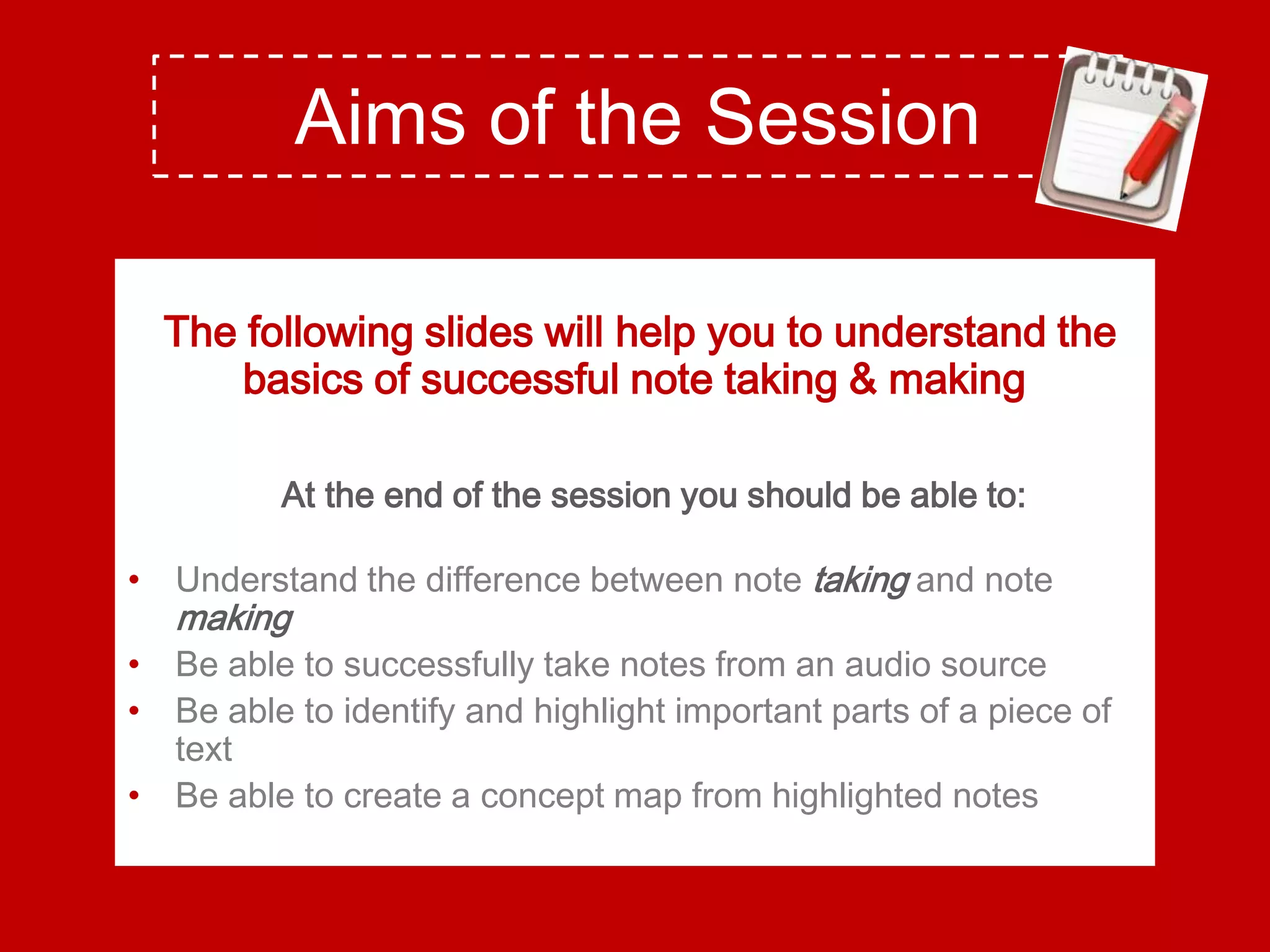 Note Taking for Students | PPT