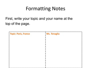 Caveman Notes Note taking caveman | PPTX