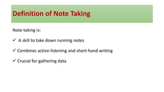 Note taking | PDF