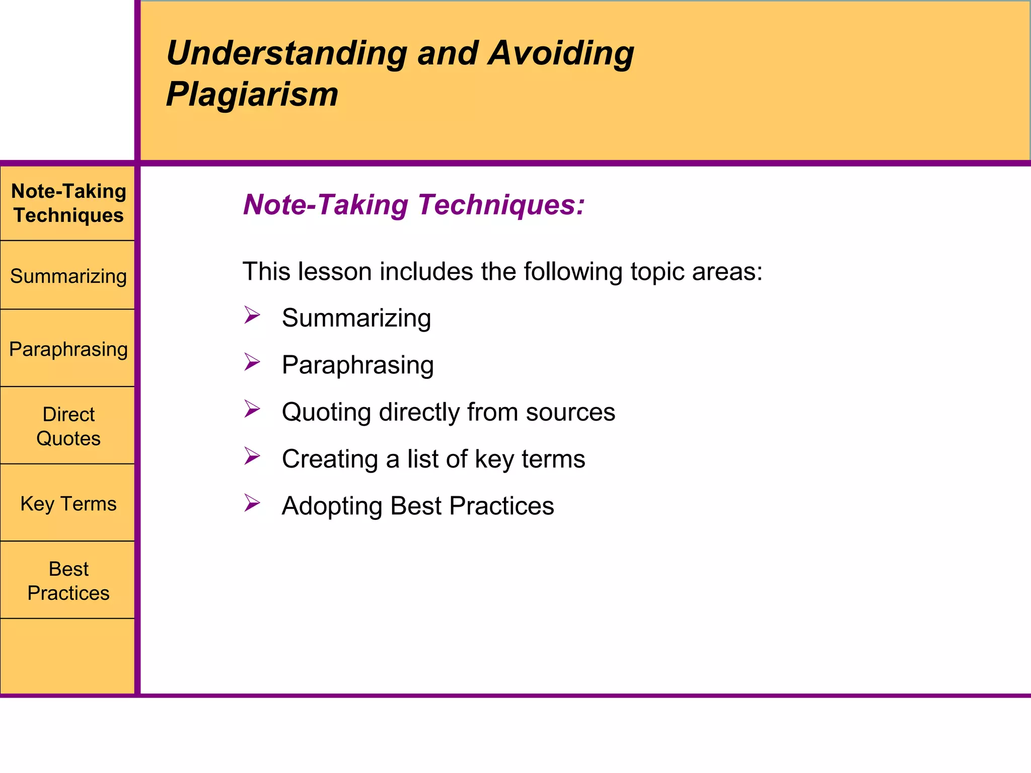 Note-Taking Techniques | PPT