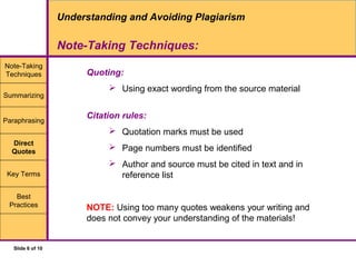 Note-Taking Techniques | PPT