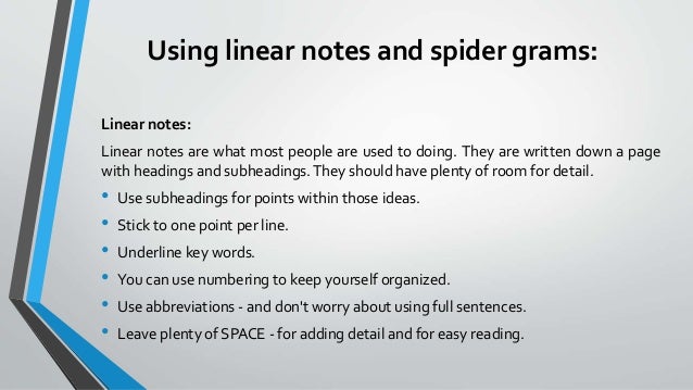 Note taking and note making presentation