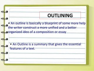 Note taking and outlining | PPT