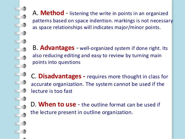 note taking and outlining lecture outline template