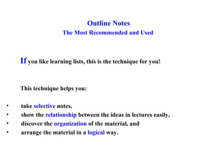 Note taking for university students