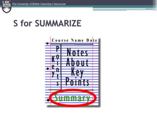 The University of British Columbia | VancouverS for SUMMARIZE