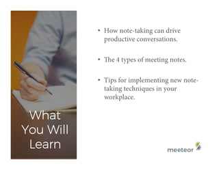Effective Meeting Notes Can Make Your Meetings More Productive | PPT