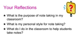 Best Note Taking Strategies to use for Students | PPTX