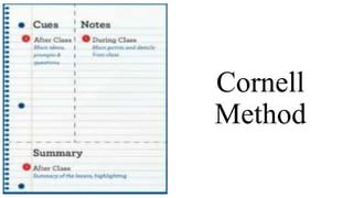 Cornell M Method Example Note taking techniques | PPTX