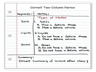Note taking tips